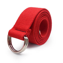 Load image into Gallery viewer, Fashion Black Canvas Belt for Women Casual Female Waist Belts with Plastic Buckle Harajuku Solid Color Long Belts ceinture femme