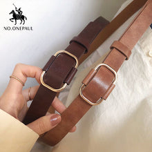 Load image into Gallery viewer, NO.ONEPAUL New fashion designer design ladies luxury brand belt authentic leather ladies trend retro punk student youth belts