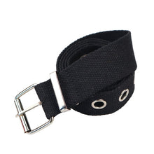 Load image into Gallery viewer, Long Personality Harajuku Casual Ring Black Metal Belt Students Jean Canvas Waist Belts Tide Silver Pin Buckle