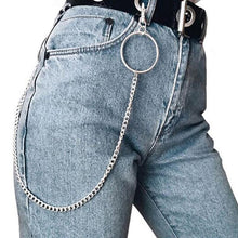 Load image into Gallery viewer, Long Personality Harajuku Casual Ring Black Metal Belt Students Jean Canvas Waist Belts Tide Silver Pin Buckle