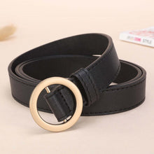 Load image into Gallery viewer, NO.ONEPAUL female deduction side gold buckle jeans wild belts for women fashion students simple New Circle Pin Buckles Belt