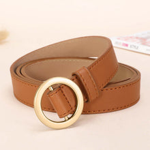 Load image into Gallery viewer, NO.ONEPAUL female deduction side gold buckle jeans wild belts for women fashion students simple New Circle Pin Buckles Belt
