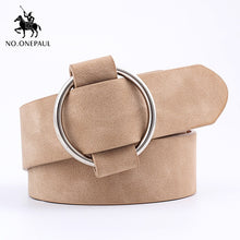 Load image into Gallery viewer, NO.ONEPAUL female deduction side gold buckle jeans wild belts for women fashion students simple New Circle Pin Buckles Belt