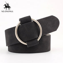 Load image into Gallery viewer, NO.ONEPAUL female deduction side gold buckle jeans wild belts for women fashion students simple New Circle Pin Buckles Belt