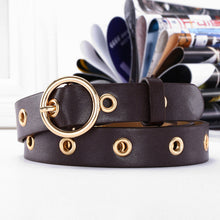 Load image into Gallery viewer, NO.ONEPAUL female deduction side gold buckle jeans wild belts for women fashion students simple New Circle Pin Buckles Belt