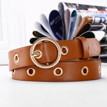 Load image into Gallery viewer, NO.ONEPAUL female deduction side gold buckle jeans wild belts for women fashion students simple New Circle Pin Buckles Belt