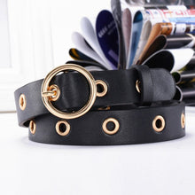 Load image into Gallery viewer, NO.ONEPAUL female deduction side gold buckle jeans wild belts for women fashion students simple New Circle Pin Buckles Belt