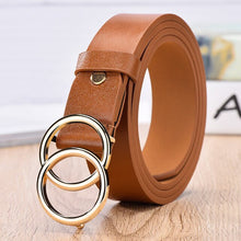 Load image into Gallery viewer, NO.ONEPAUL female deduction side gold buckle jeans wild belts for women fashion students simple New Circle Pin Buckles Belt