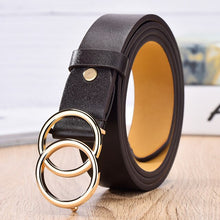 Load image into Gallery viewer, NO.ONEPAUL female deduction side gold buckle jeans wild belts for women fashion students simple New Circle Pin Buckles Belt