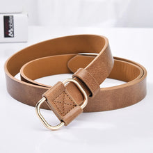 Load image into Gallery viewer, NO.ONEPAUL female deduction side gold buckle jeans wild belts for women fashion students simple New Circle Pin Buckles Belt